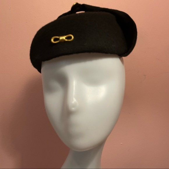 VTG Midcentury-1960s Wool Driving Cap Gold Accents for the Stylish Mobile Lady - Picture 8 of 13